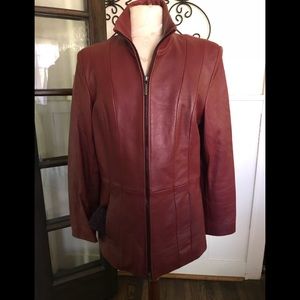 Women’s Red Leather Coat